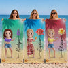 Custom Beach Towel - Personalized Summer Vacation And Travel Gifts For Women, Besties, Sisters, BFF - Slay, Swim, Repeat
