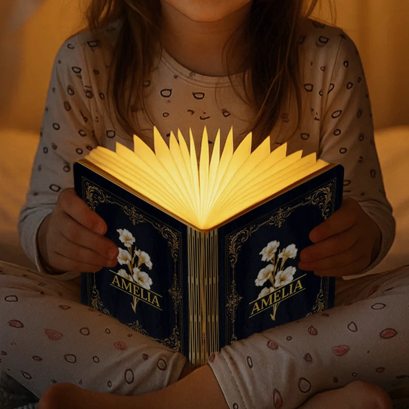Custom Foldable LED Magic Book Lamp - Personalized Bookish Gifts For Book Lovers, Bookworms, Readers - Where Stories Begin