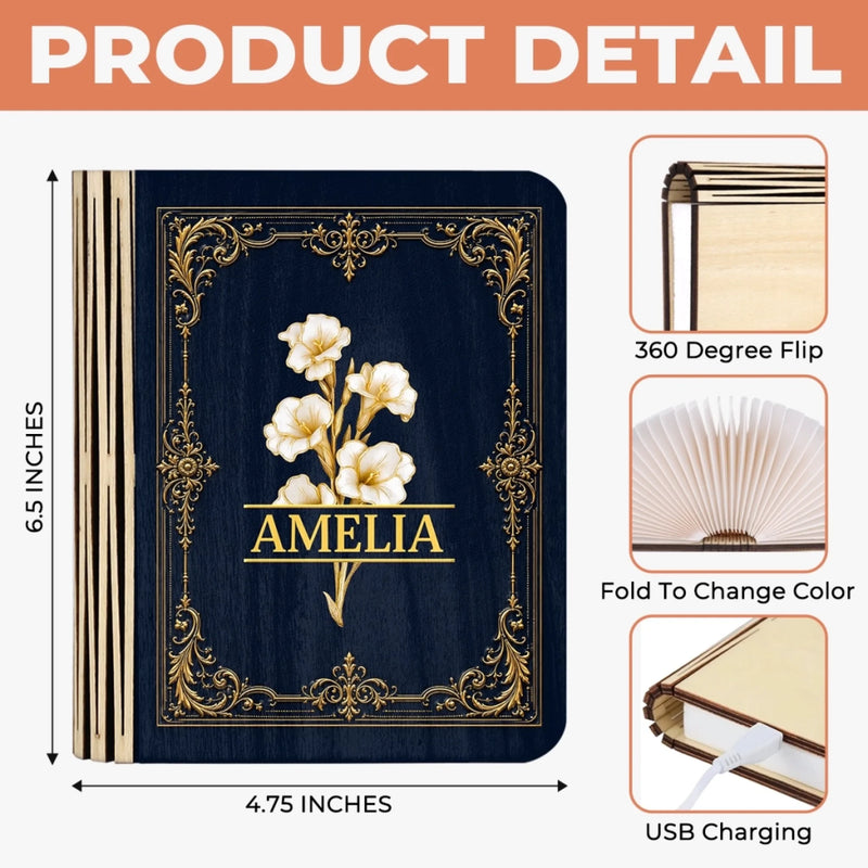 Custom Foldable LED Magic Book Lamp - Personalized Bookish Gifts For Book Lovers, Bookworms, Readers - Where Stories Begin