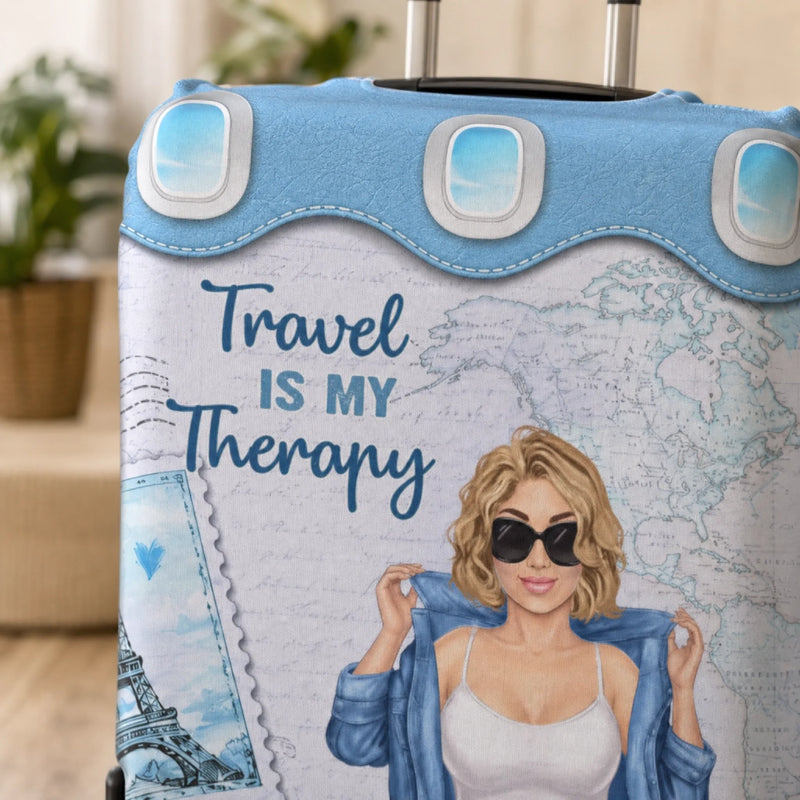 Custom Luggage Cover - Personalized Summer Vacation And Travel Gifts For Women, Besties, Sisters, BFF - Adventure Awaits