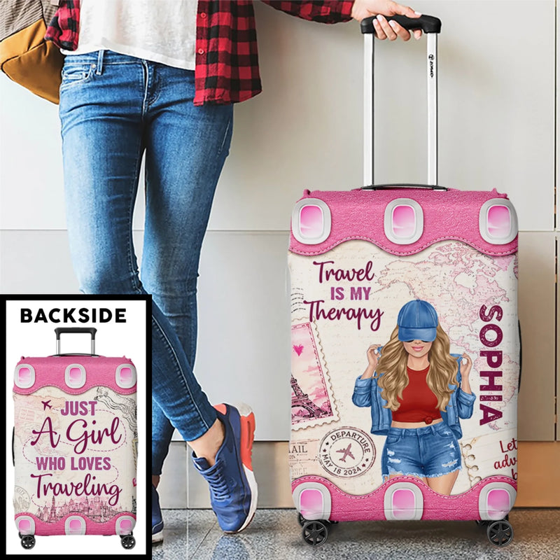 Custom Luggage Cover - Personalized Summer Vacation And Travel Gifts For Women, Besties, Sisters, BFF - Adventure Awaits