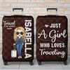Custom Luggage Cover - Personalized Summer Vacation And Travel Gifts For - Gifts For Mom, Dad, Brother, Sister, Kids - The Sky Is Calling