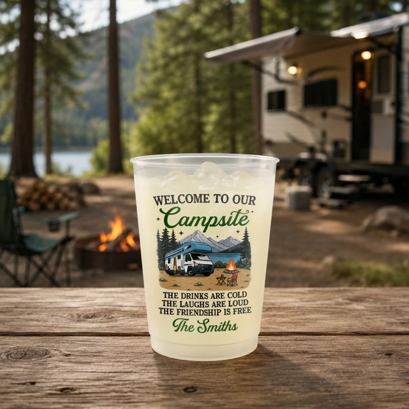 Custom Party Cups - Personalized Birthday Camping Gifts For Campers - Adventure Is Out There