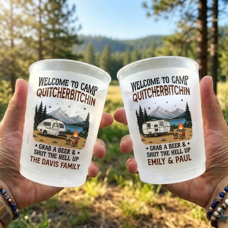 Custom Party Cups - Personalized Birthday Camping Gifts For Campers - Happy Camper Always