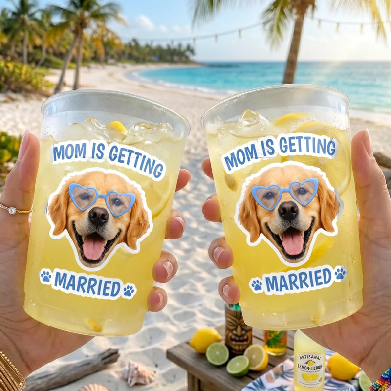 Custom Photo Party Cups - Personalized Summer Vacation And Travel Gifts For Dog Cat Lovers, Dog Dad And Mom, Cat Owners - Best Furry Wingman Ever