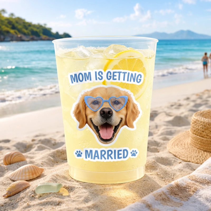 Custom Photo Party Cups - Personalized Summer Vacation And Travel Gifts For Dog Cat Lovers, Dog Dad And Mom, Cat Owners - Best Furry Wingman Ever