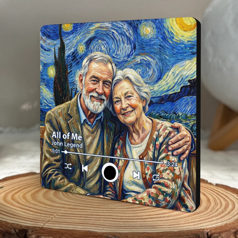 Custom Photo Music Fridge Magnet That Can Play Songs - Personalized Anniversary Wedding Gifts For Husband And Wife, Him And Her - Sweet Melodies, Wrinkly Smiles