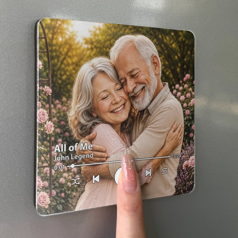 Custom Photo Music Fridge Magnet That Can Play Songs - Personalized Anniversary Wedding Gifts For Husband And Wife, Him And Her - You Are My Favorite Tune