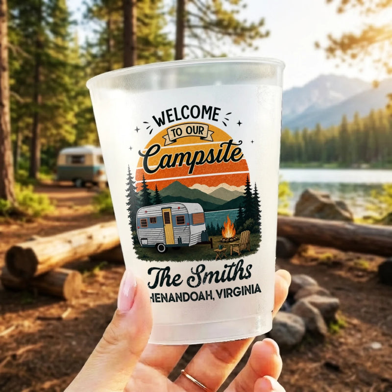 Custom Party Cups - Personalized Summer Vacation And Travel Camping Gifts For Campers, Mom, Dad, Brother, Sister, Kids - Take Us Camping