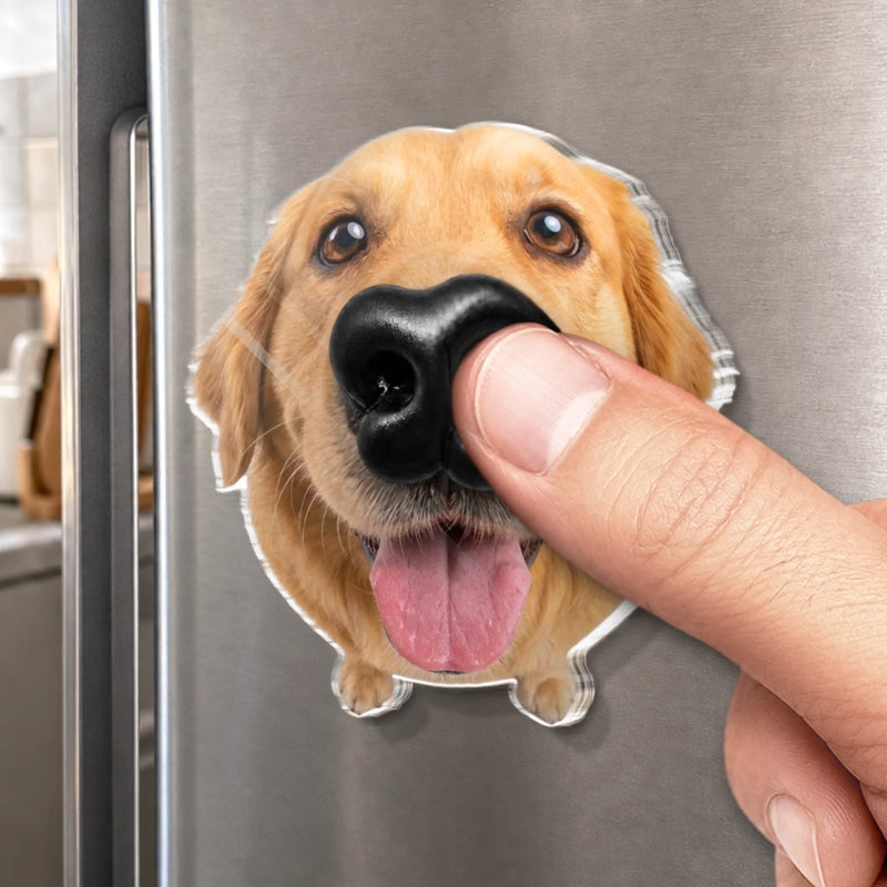 Custom Photo Dog Nose Squishy Fridge Magnet - Personalized Birthday Gifts For Dog Lovers, Dog Dad And Mom - Boop It, Love It