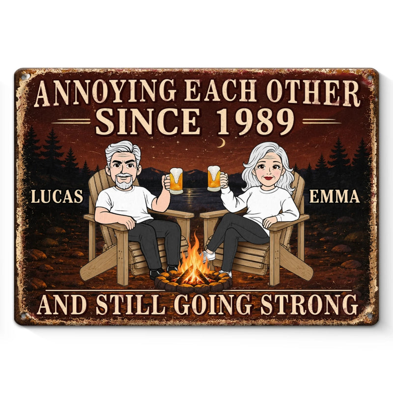 Custom Home Decor Metal Sign - Personalized Anniversary Wedding Gifts For Husband And Wife, Him And Her - Love Keeps Us Wild