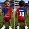 Custom Haiti World Football Baby Jersey Bodysuit
 - Personalized Baby Shower, Gender Reveal Gifts For New Moms, New Dads, Football Lovers - Haiti’s Littlest Football Star Is Here