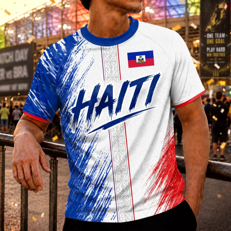 Custom Men's Haiti World Football Jersey Shirt - Personalized Birthday Gifts For Football Lovers, Sports Fans, Sports Lovers - Unstoppable On The Pitch