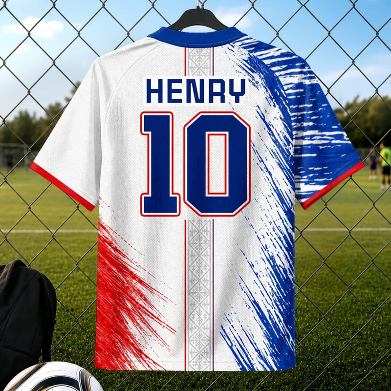 Custom Men's Haiti World Football Jersey Shirt - Personalized Birthday Gifts For Football Lovers, Sports Fans, Sports Lovers - Unstoppable On The Pitch