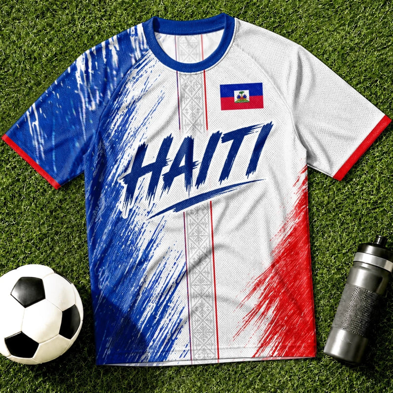 Custom Men's Haiti World Football Jersey Shirt - Personalized Birthday Gifts For Football Lovers, Sports Fans, Sports Lovers - Unstoppable On The Pitch