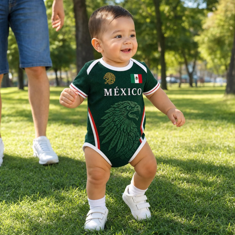 Custom Mexico World Football Baby Jersey Bodysuit - Personalized Baby Shower, Gender Reveal Gifts For New Moms, New Dads, Football Lovers - Future Legend