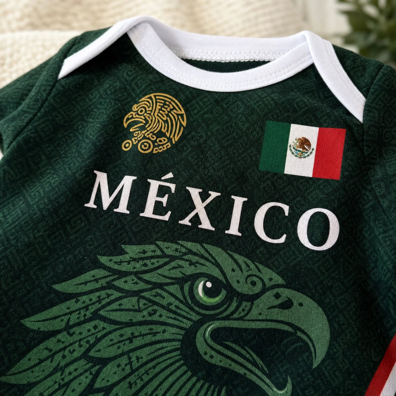 Custom Mexico World Football Baby Jersey Bodysuit - Personalized Baby Shower, Gender Reveal Gifts For New Moms, New Dads, Football Lovers - Future Legend