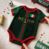 Custom Mexico World Football Baby Jersey Bodysuit - Personalized Baby Shower, Gender Reveal Gifts For New Moms, New Dads, Football Lovers - Little Football Star