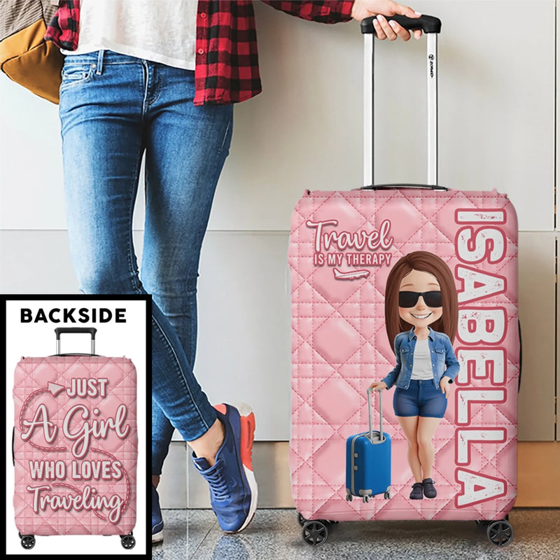 Custom Luggage Cover - Personalized Summer Vacation And Travel Gifts For Women, Besties, Sisters, BFF - Adventure Is Calling