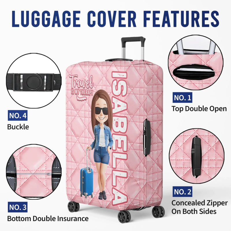 Custom Luggage Cover - Personalized Summer Vacation And Travel Gifts For Women, Besties, Sisters, BFF - Adventure Is Calling