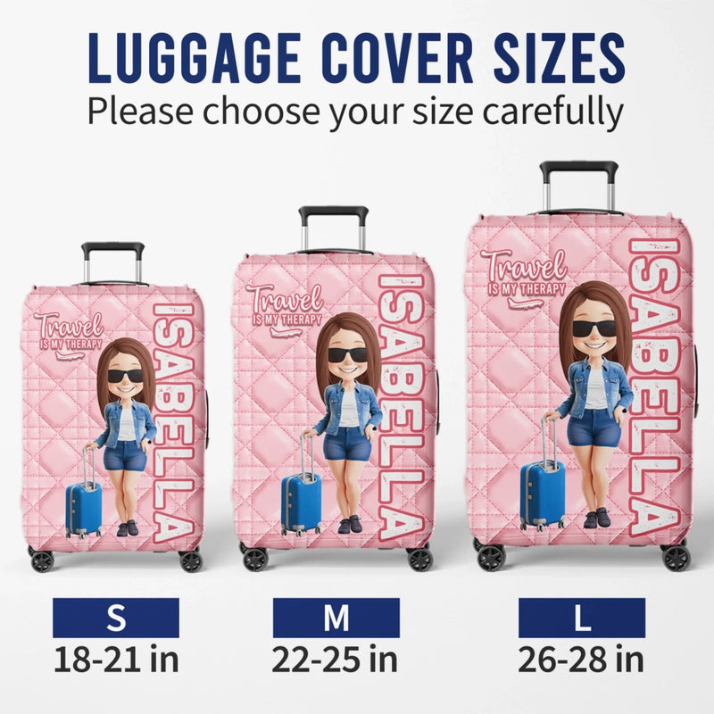 Custom Luggage Cover - Personalized Summer Vacation And Travel Gifts For Women, Besties, Sisters, BFF - Adventure Is Calling