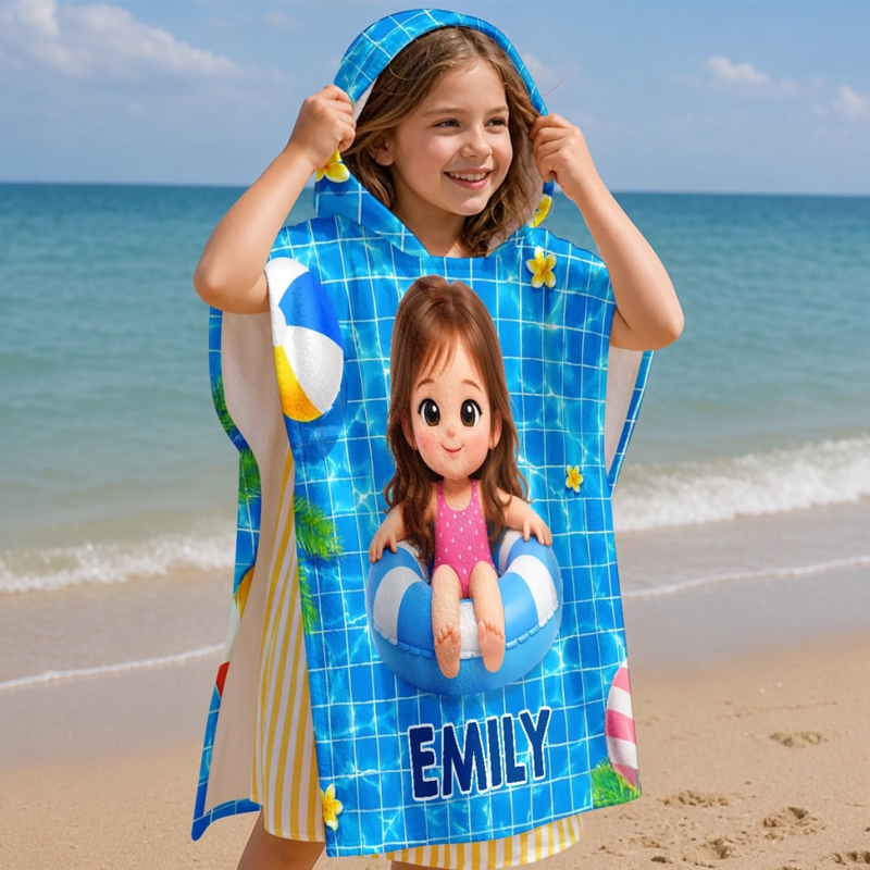 Custom Photo Poncho Beach Towel - Personalized Summer Vacation And Travel Gifts For Women, Men, Kids - Summer Is Calling