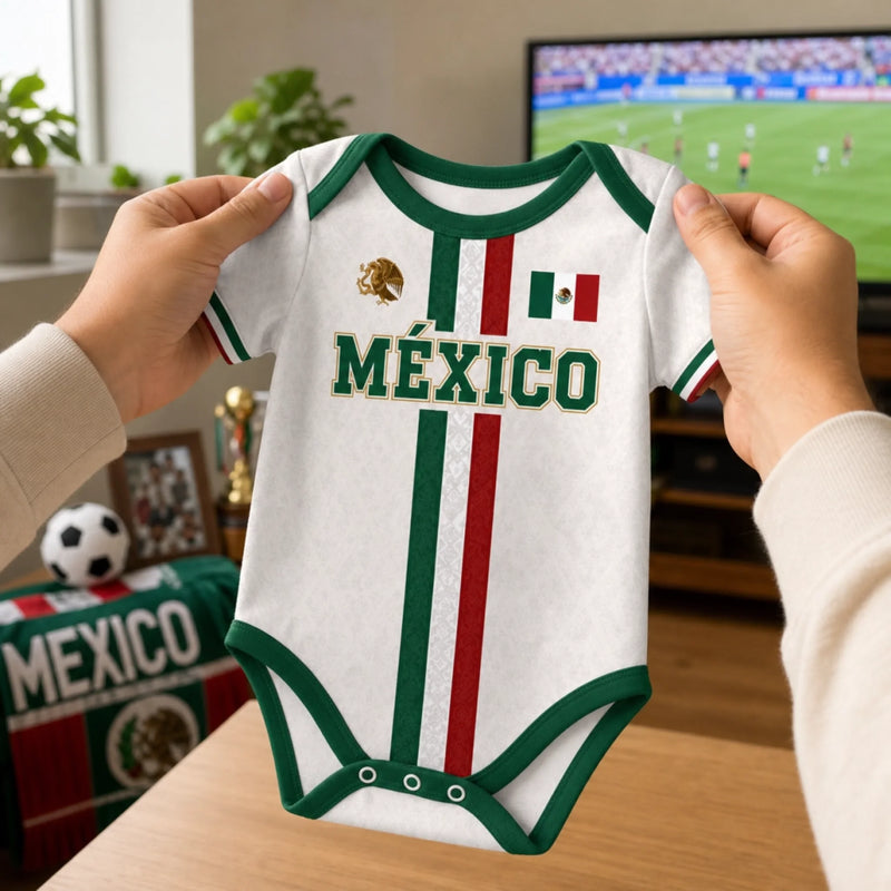 Custom Mexico World Football Baby Jersey Bodysuit - Personalized Baby Shower, Gender Reveal Gifts For New Moms, New Dads, Football Lovers - The Next Great Champion