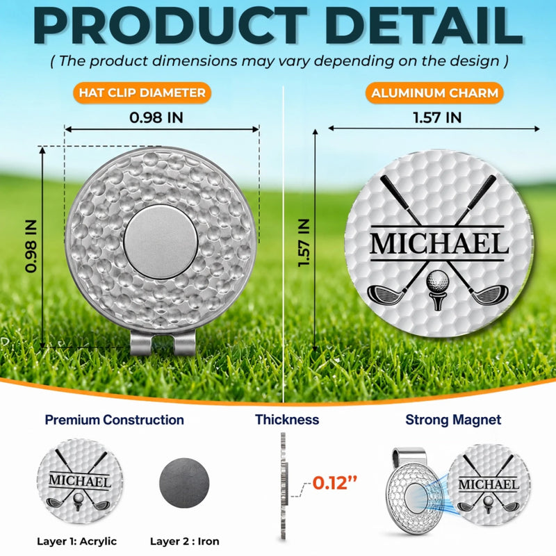 Custom Golf Ball Marker - Personalized Birthday Gifts For Golf Lovers, Sports Fans, Sports Lovers - Swing With Purpose