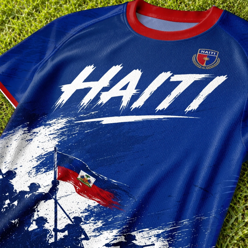 Custom Men's Haiti World Football Jersey Shirt - Personalized Birthday Gifts For Football Lovers, Sports Fans, Sports Lovers - Fearless On The Field