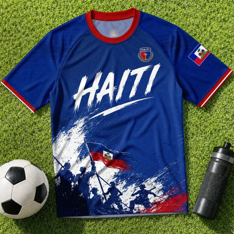 Custom Men's Haiti World Football Jersey Shirt - Personalized Birthday Gifts For Football Lovers, Sports Fans, Sports Lovers - Fearless On The Field