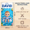 Custom Photo Beach Towel - Personalized Summer Vacation And Travel Gifts For Family, Kids - Sandy Toes Happy Days