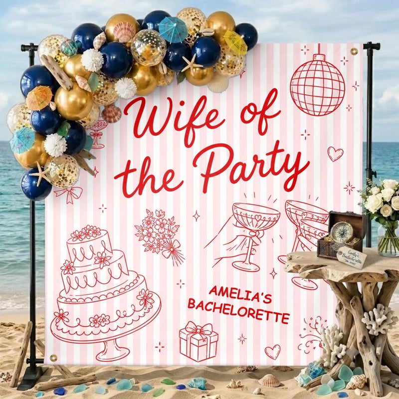 Custom Backdrop - Personalized Summer Vacation And Travel Gifts For Best Friends, Family - Wife Of The Party
