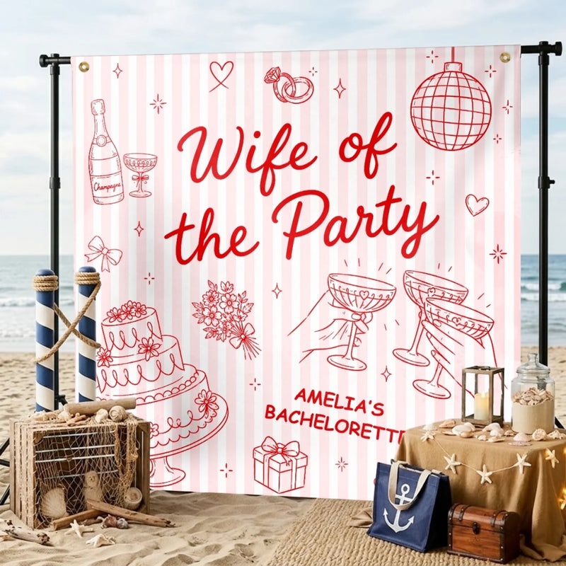 Custom Backdrop - Personalized Summer Vacation And Travel Gifts For Best Friends, Family - Wife Of The Party
