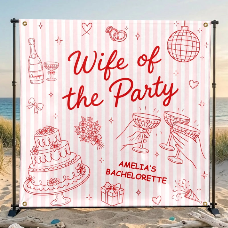 Custom Backdrop - Personalized Summer Vacation And Travel Gifts For Best Friends, Family - Wife Of The Party