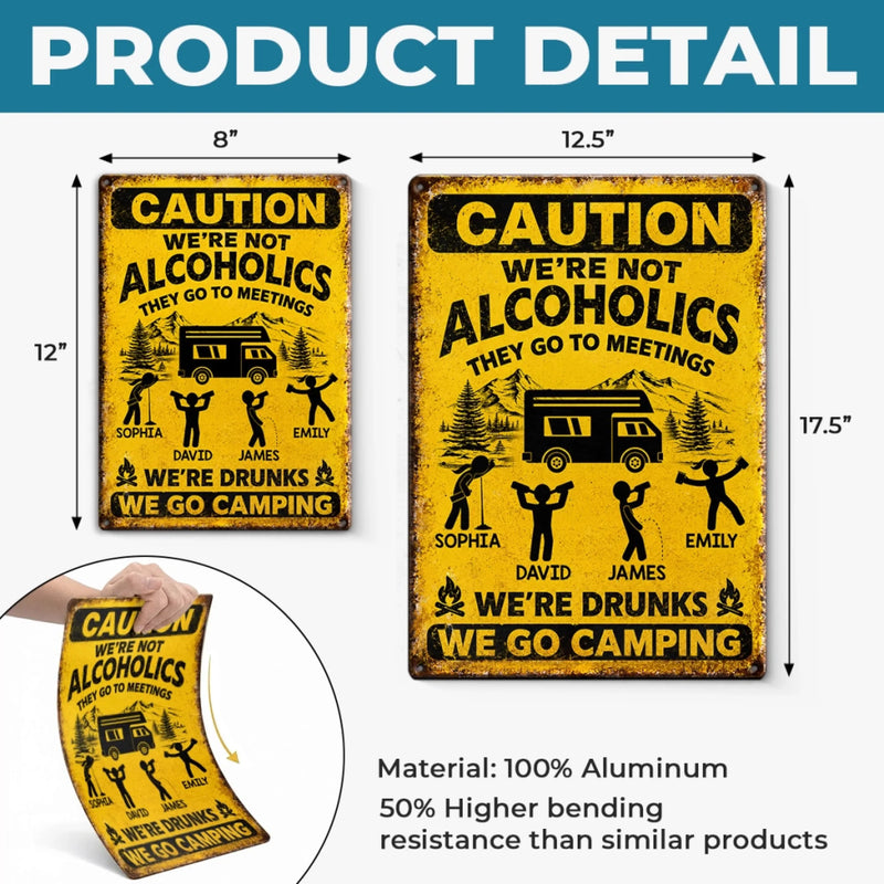 Custom Home Decor Metal Sign - Personalized Birthday Camping Gifts For Campers - Warning Camping Addiction