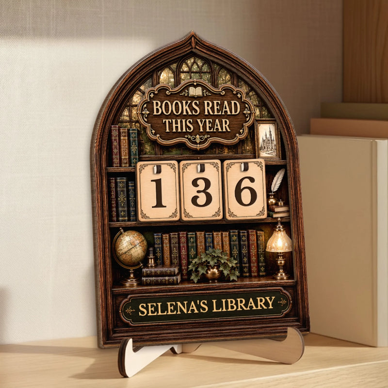 Custom Wooden Tracker Sign - Personalized Bookish Gifts For Book Lovers, Bookworms, Readers - Just One More Chapter