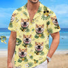 Custom Photo Unisex Tropical Hawaiian Aloha Shirt - Personalized Summer Vacation And Travel Gifts For Dog Cat Lovers, Dog Dad And Mom, Cat Owners - Beach Bum With Paws