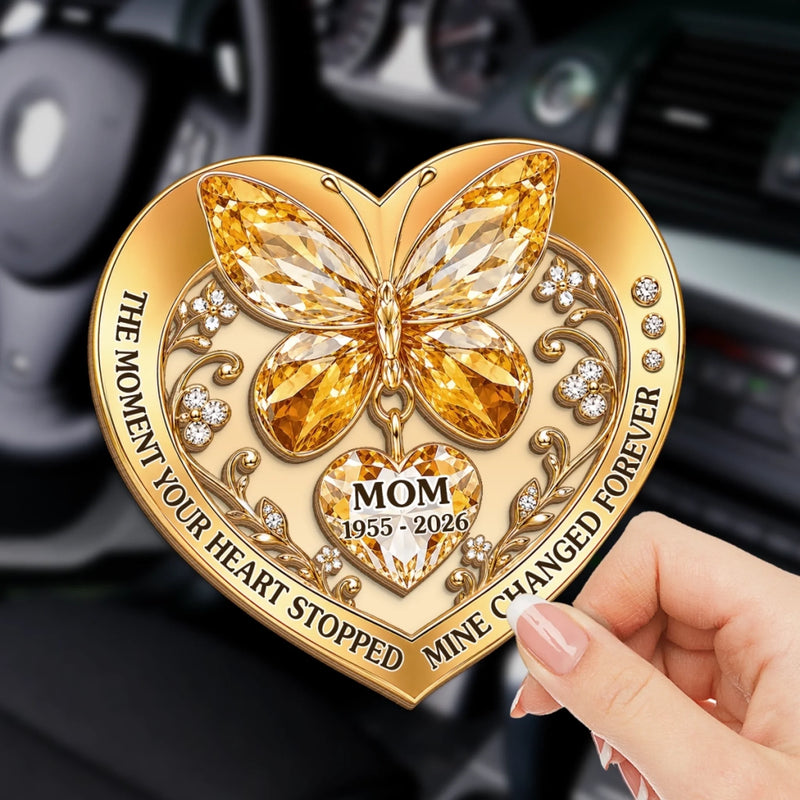 Custom Car Visor Clip - Personalized Memorial Sympathy Gifts For Loss Of Mom, Dad - Loved Beyond Words Always