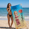 Custom Beach Towel - Personalized Summer Vacation And Travel Gifts For Women, Besties, Sisters, BFF - Slay, Swim, Repeat