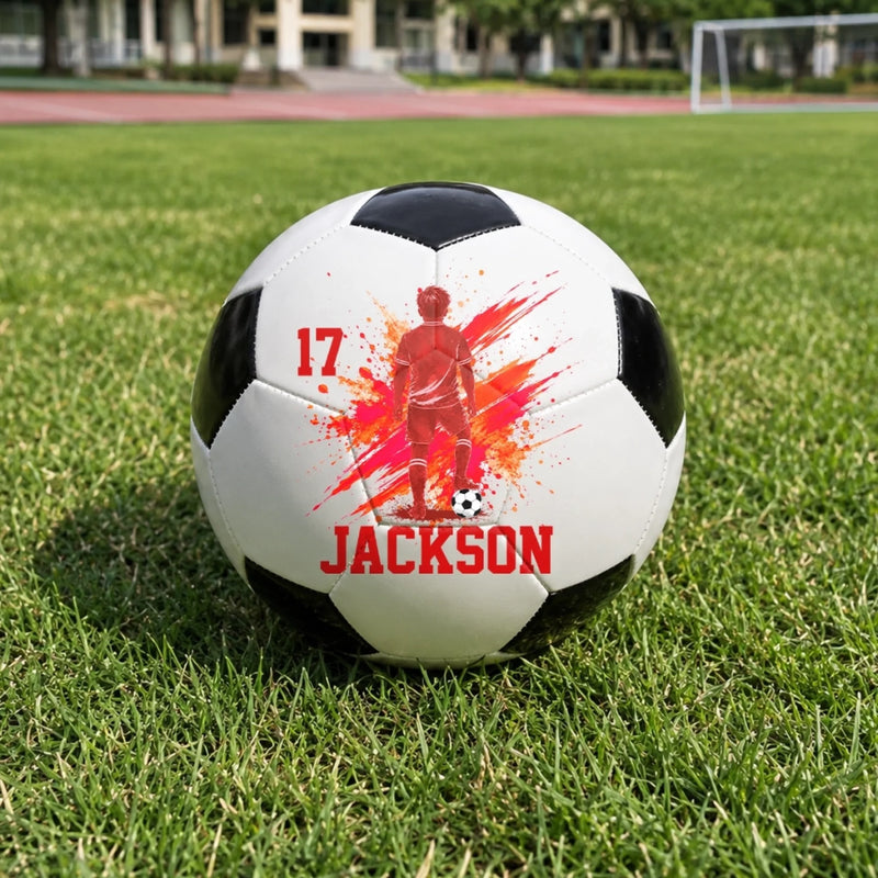 Custom World Football Soccer Ball - Personalized  Birthday Gifts For Football Lovers, Sports Fans, Sports Lovers - Eat Sleep Soccer Repeat