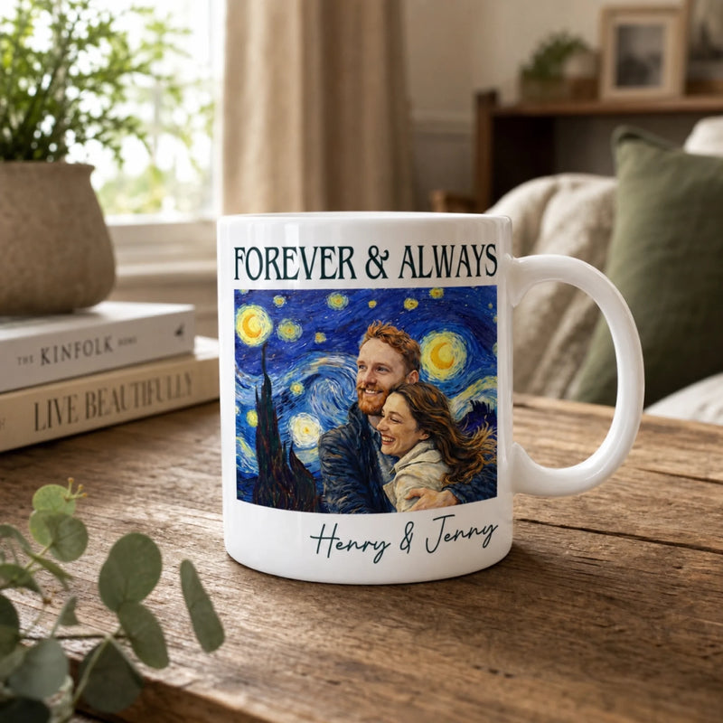 Custom Photo Mug - Personalized Anniversary Wedding Gifts For Husband And Wife, Him And Her - Forever To Go