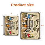 Custom Home Decor Metal Sign - Personalized Anniversary Wedding Camping Gifts For Campers, Couple, Dog Lovers - Woods Wanderers Together Forever