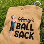Custom Flannel Golf Ball Bag Sack - Personalized Birthday Gifts For Golfers - Fairways And Good Days