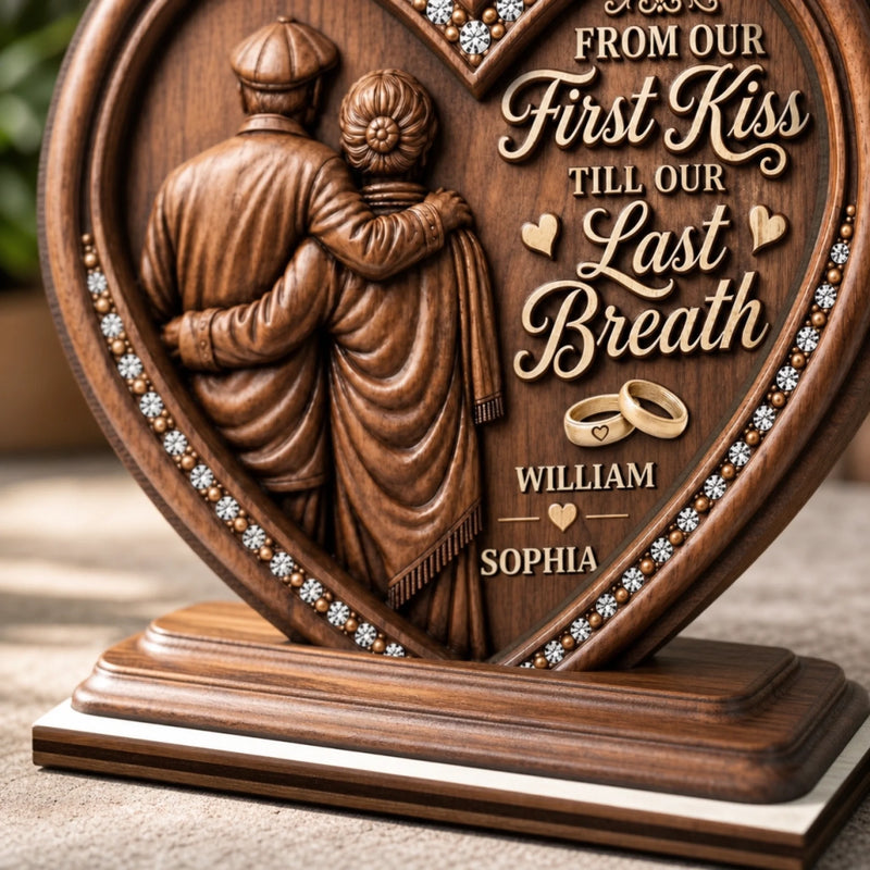 Custom 2-Layered Wooden Plaque - Personalized Anniversary Wedding Gifts For Husband And Wife, Him And Her - Every Chapter, Together