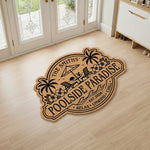 Custom Poolside Shaped Doormat - Personalized Summer Vacation And Travel Gifts For Family - Welcome To Our Happy Place