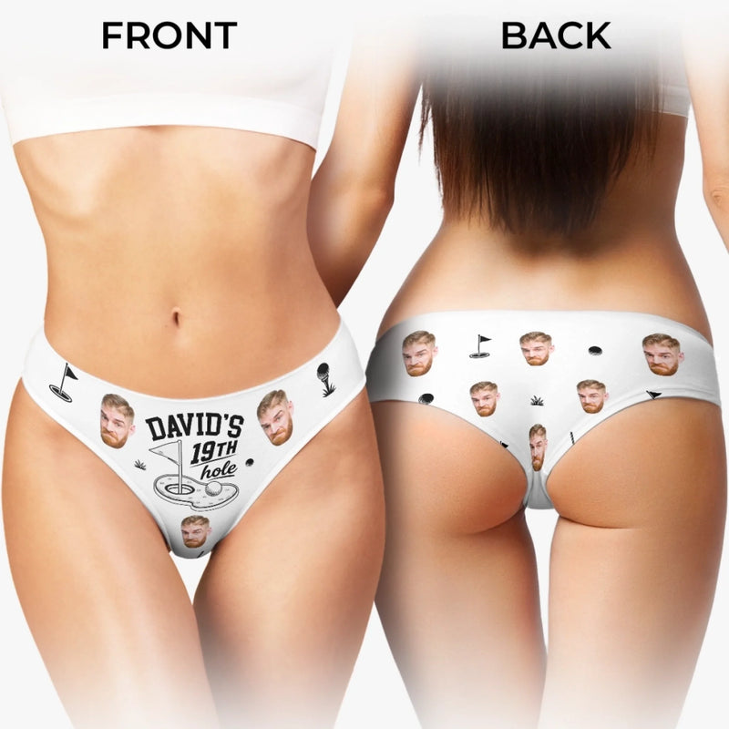 Custom Photo Women Briefs - Personalized Anniversary Wedding Gifts For Husband, Golfers - The Luckiest Golfer In The World