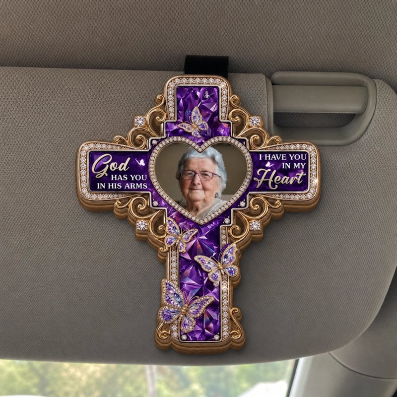 Custom Car Visor Clip - Personalized Memorial Sympathy Gifts For Loss Of Mom, Dad - Forever Loved Beyond Words