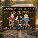 Custom Home Decor Metal Sign - Personalized  Anniversary Wedding Gifts For Husband, Wife, Couple - The Blueprint Of Chaotic Couples