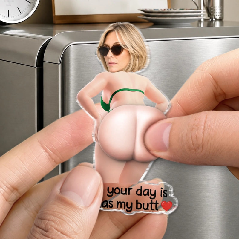 Custom Photo Squishy Acrylic Fridge Magnet – Personalized Anniversary Wedding Gifts For Women - Spicy Wife, Happy Life