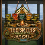 Custom Wood Sign - Personalized Birthday Camping Gifts For Family - Family Adventures